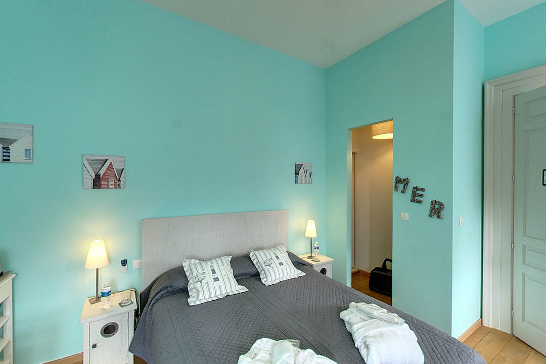 Villa les palmiers salle d'eau chambre Turquoise